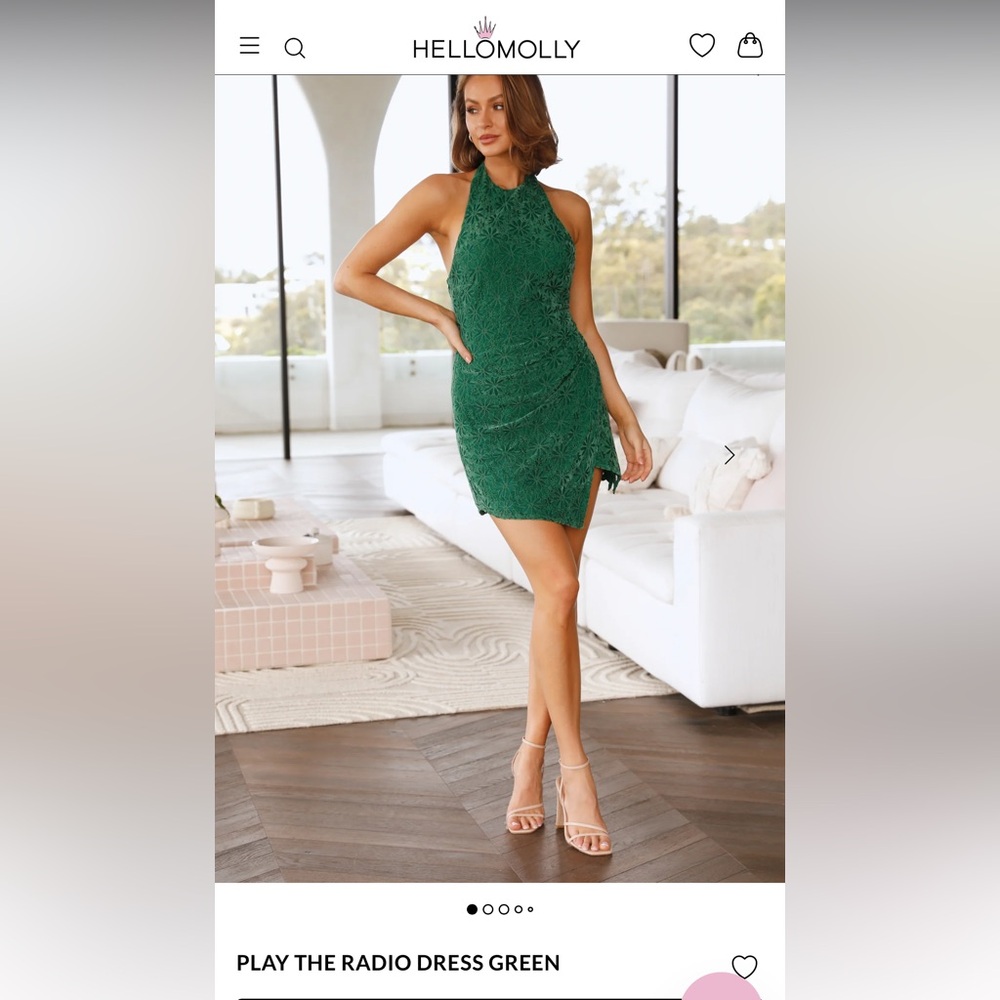 Hello Molly Play the Radio Green Halter Dress